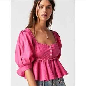 Free People pink leave it to me aurora top
